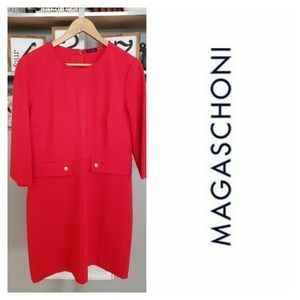 VALENTINES DAY! Magaschoni Red Sheath Dress Size 12 MSRP $250